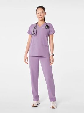 Figs Purple Two Pocket Scrub Top